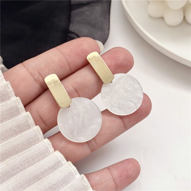 Stylish Geometric Acrylic Drop Earrings for Women