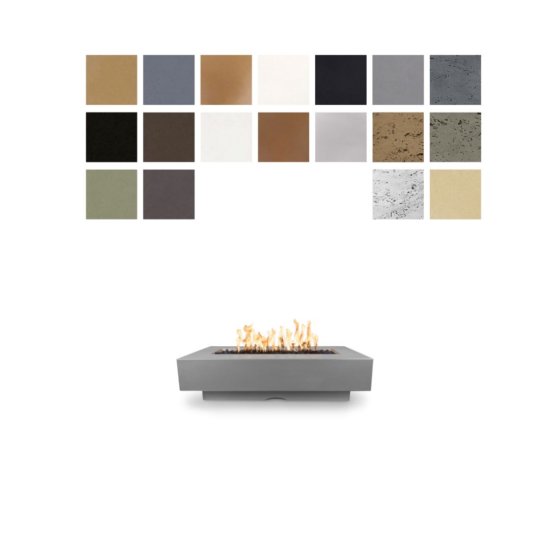 72" Del Mar GFRC Concrete Rectangle Fire Pit Table - Luxurious Outdoor Heating
