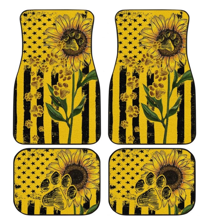 Sunflower Car Floor Mats - Custom You Are My Sunshine Design