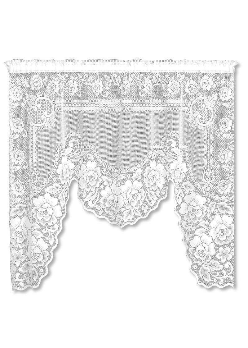 Elegant Victorian Rose Swag Curtains | Heritage Lace Window Treatment