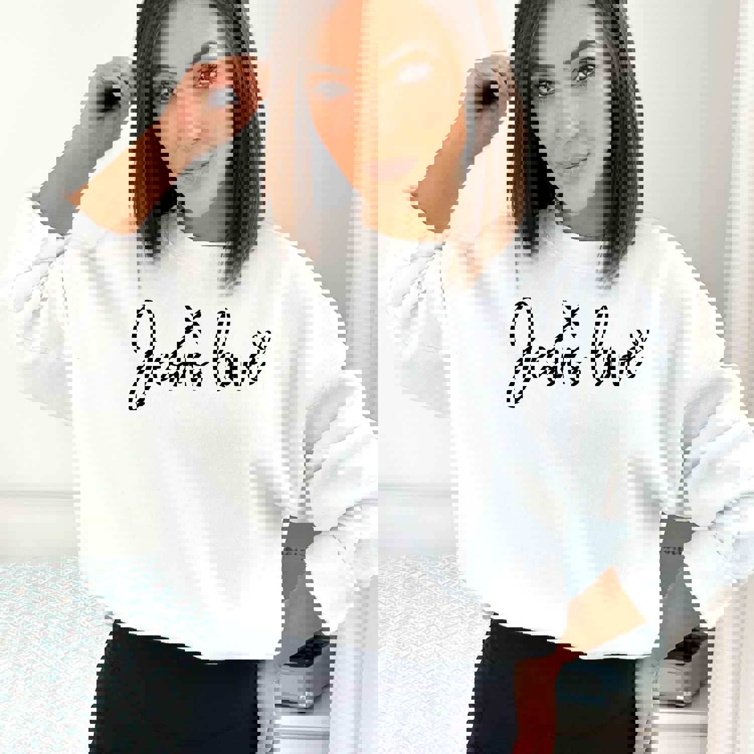 Women's Jesus Love Sweatshirt - Soft & Cozy Christian Faith Apparel