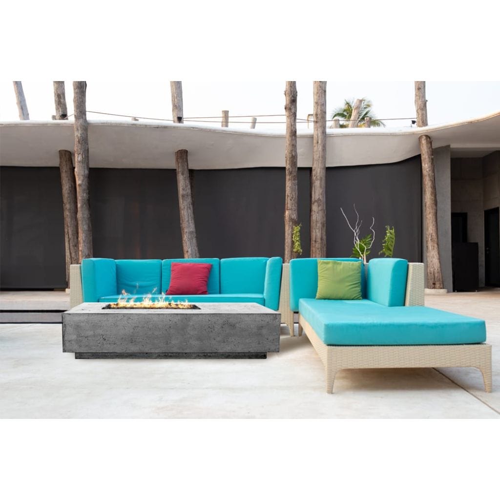 Prism Hardscapes 80" Ebony Tavola 5 Rectangular Concrete Natural Gas Fire Pit Table