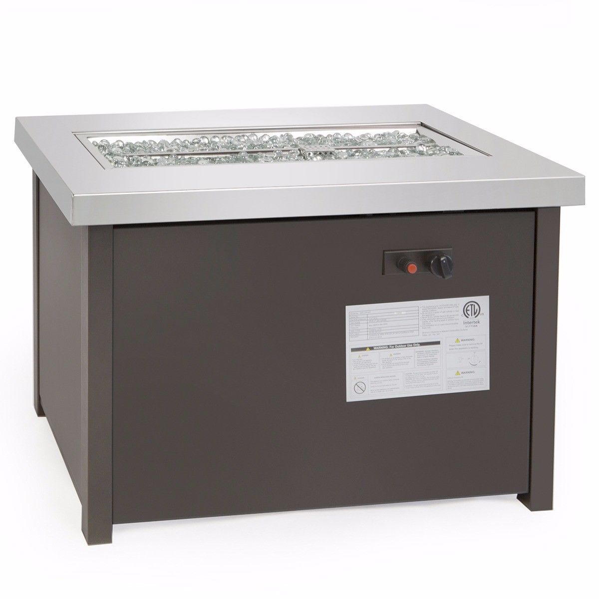 Stainless Steel Outdoor Propane Fire Pit with Adjustable Flame