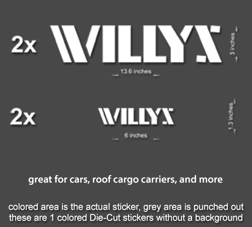 4x Willy Decals Stickers for Jeep Wrangler - Customizable & High-Quality Vinyl