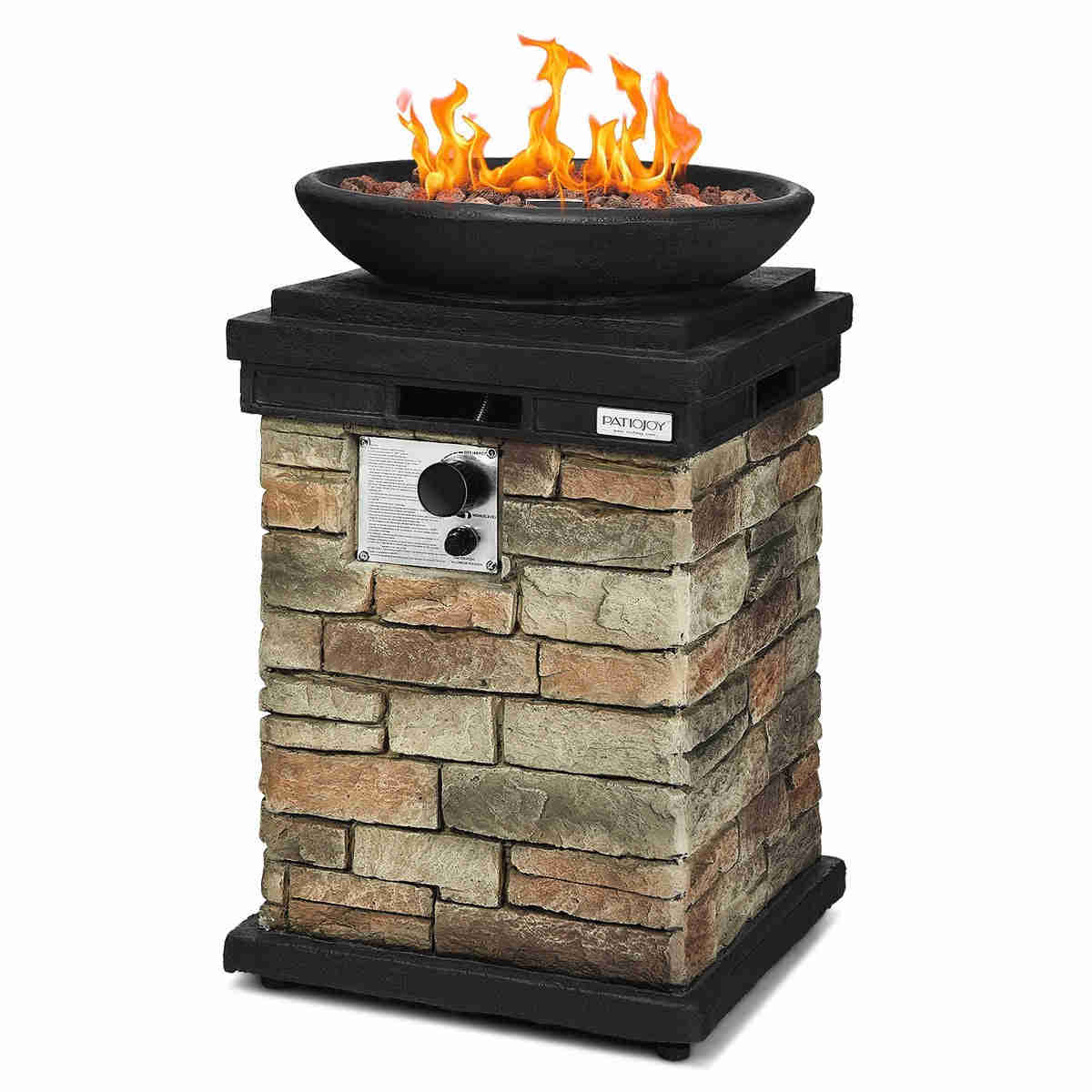 Stainless Steel Outdoor Propane Fire Pit, 40,000 BTU
