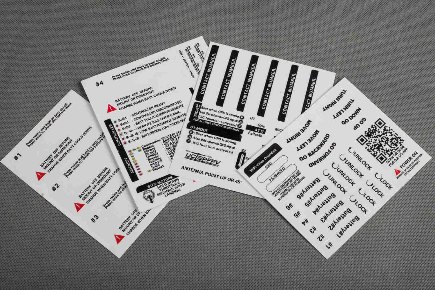 DJI Phantom 3 Standard Transmitter Sticker Set - White/Black