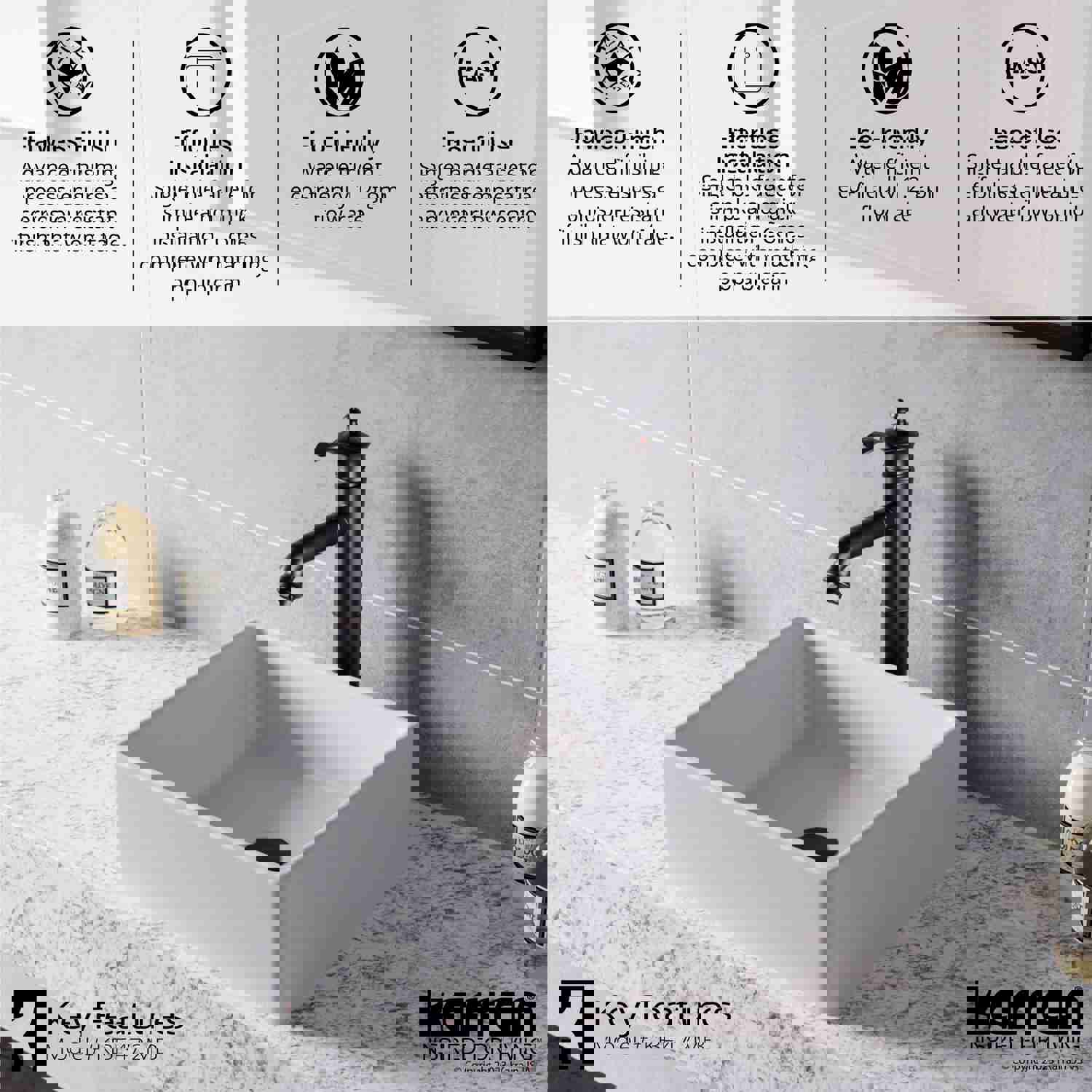 Karran Vineyard Matte Black Bathroom Vessel Faucet, 1.2 GPM, Lead-free Brass