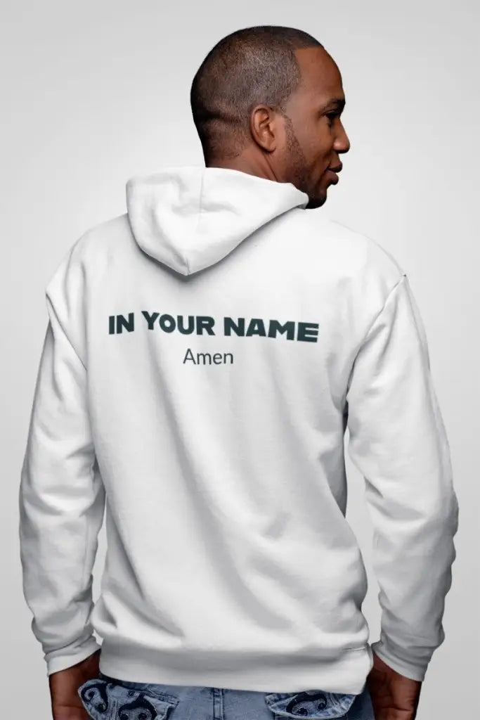 Faith-Inspired Champion Hoodie with In Your Name Amen Design