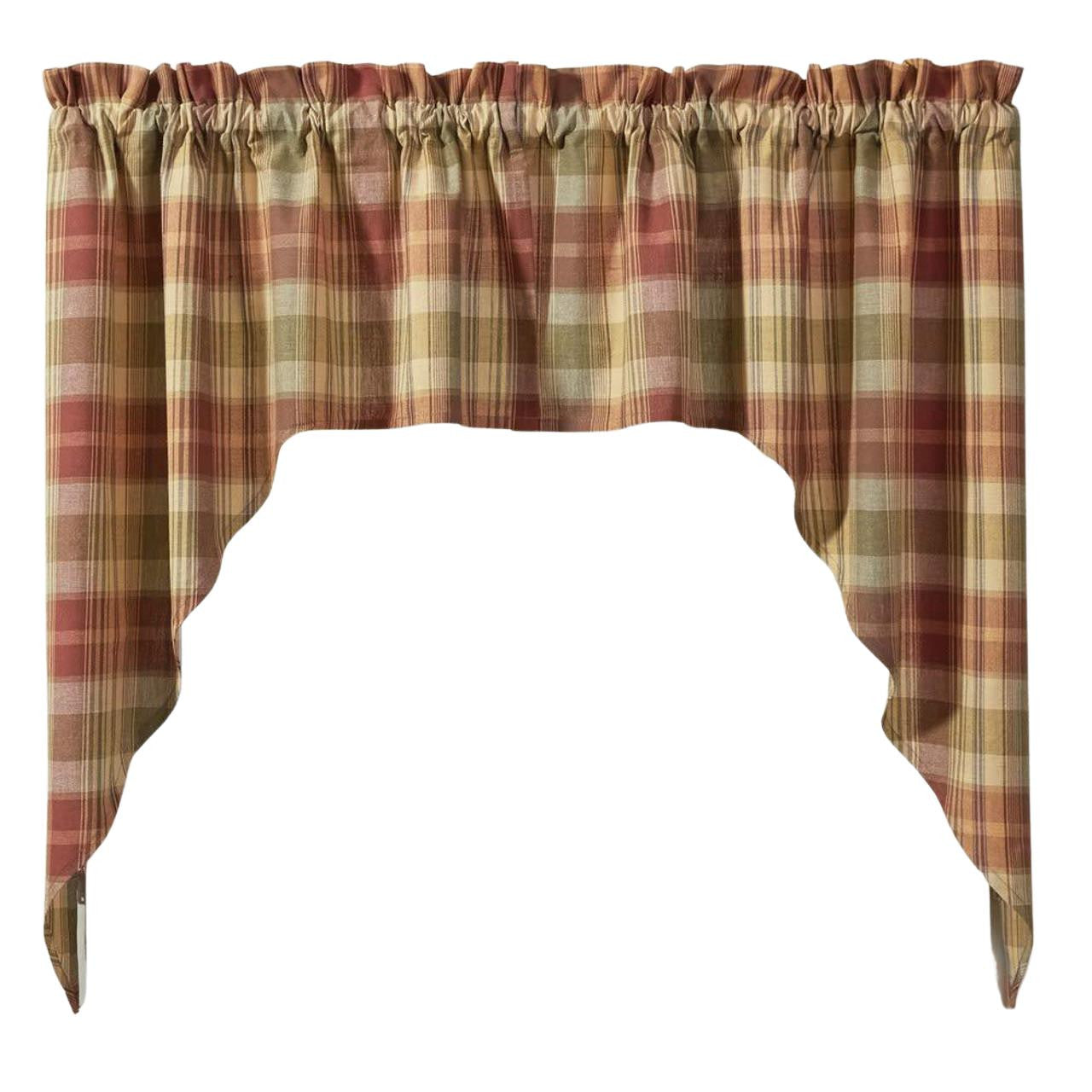 Saffron 36" Plaid Swag - Country Style Window Treatment
