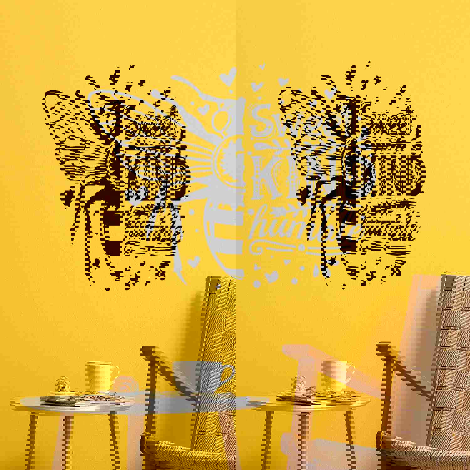 Durable Vinyl Bee Wall Decal with Humble Honeycomb Design