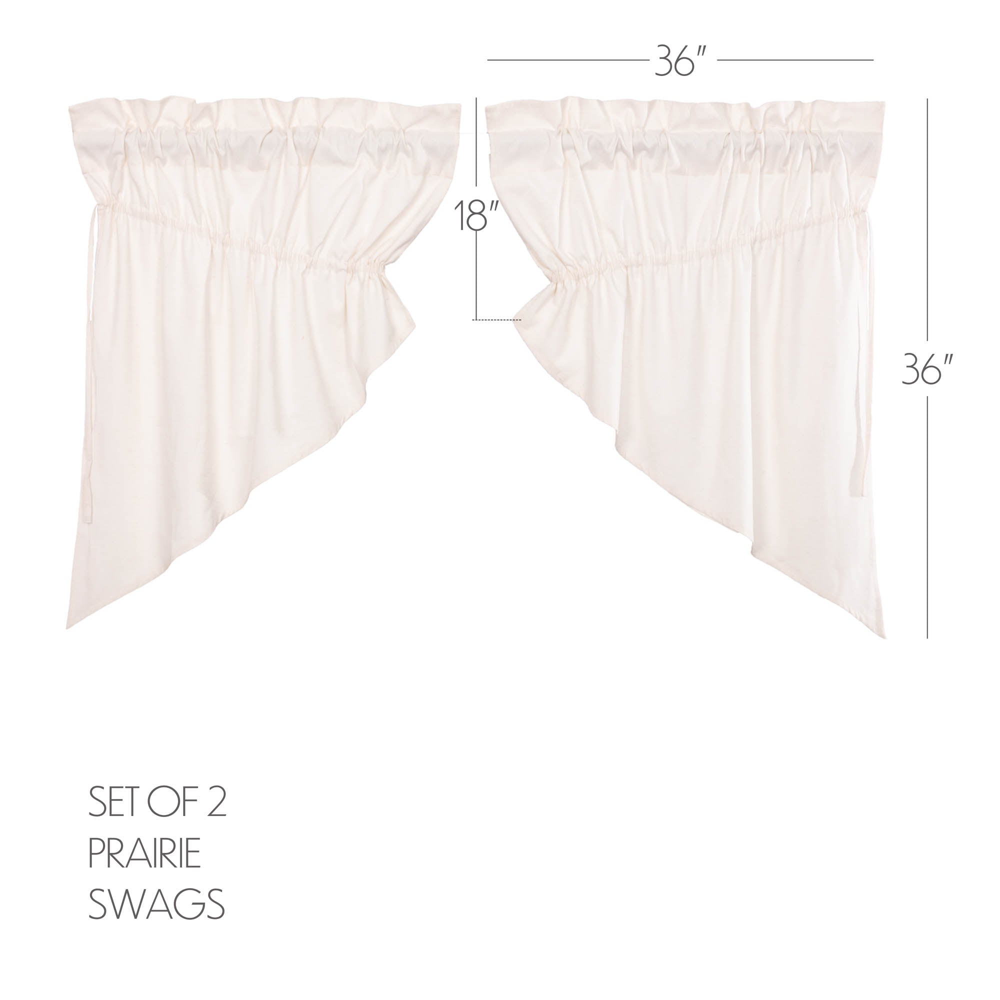 Elegant Country Style Flax Antique White Swag Curtains