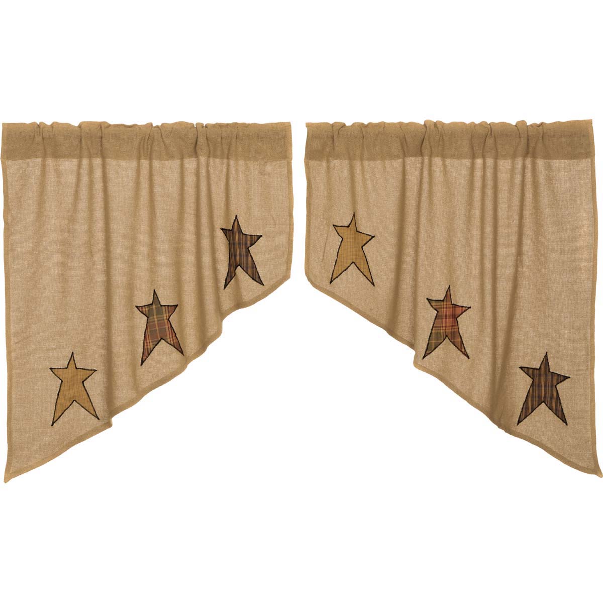 Rustic Charm Burlap Swag Set with Applique Stars