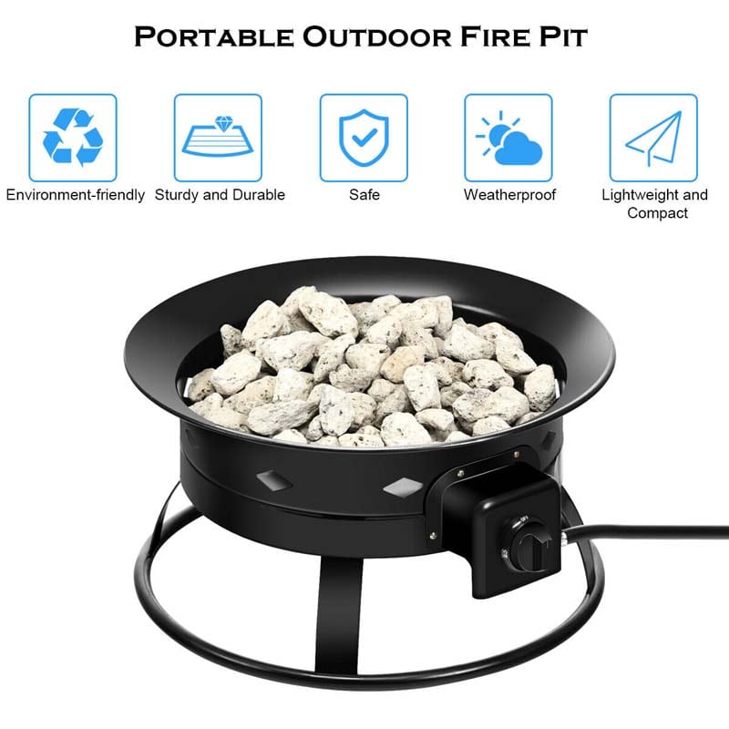 Portable Propane Gas Fire Pit for Outdoor Adventures