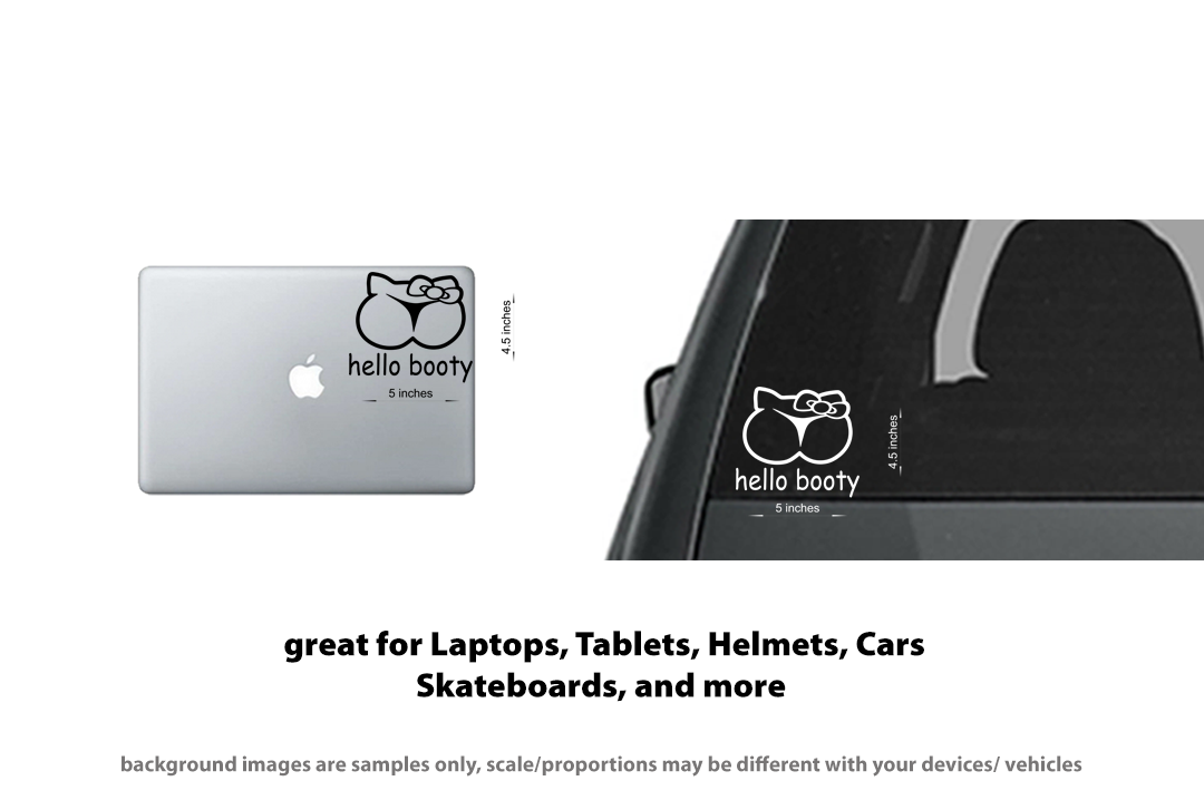 Hello Booty Kitty Vinyl Sticker/Decal for Car, Laptops, and More