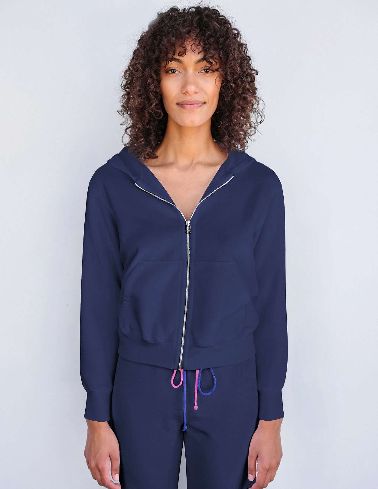 Upgraded Zip Hoodie with Pockets - Heather Navy