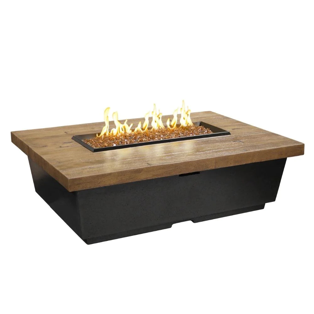 American Fyre Designs 785-BA Reclaimed Wood Propane Fire Pit Table