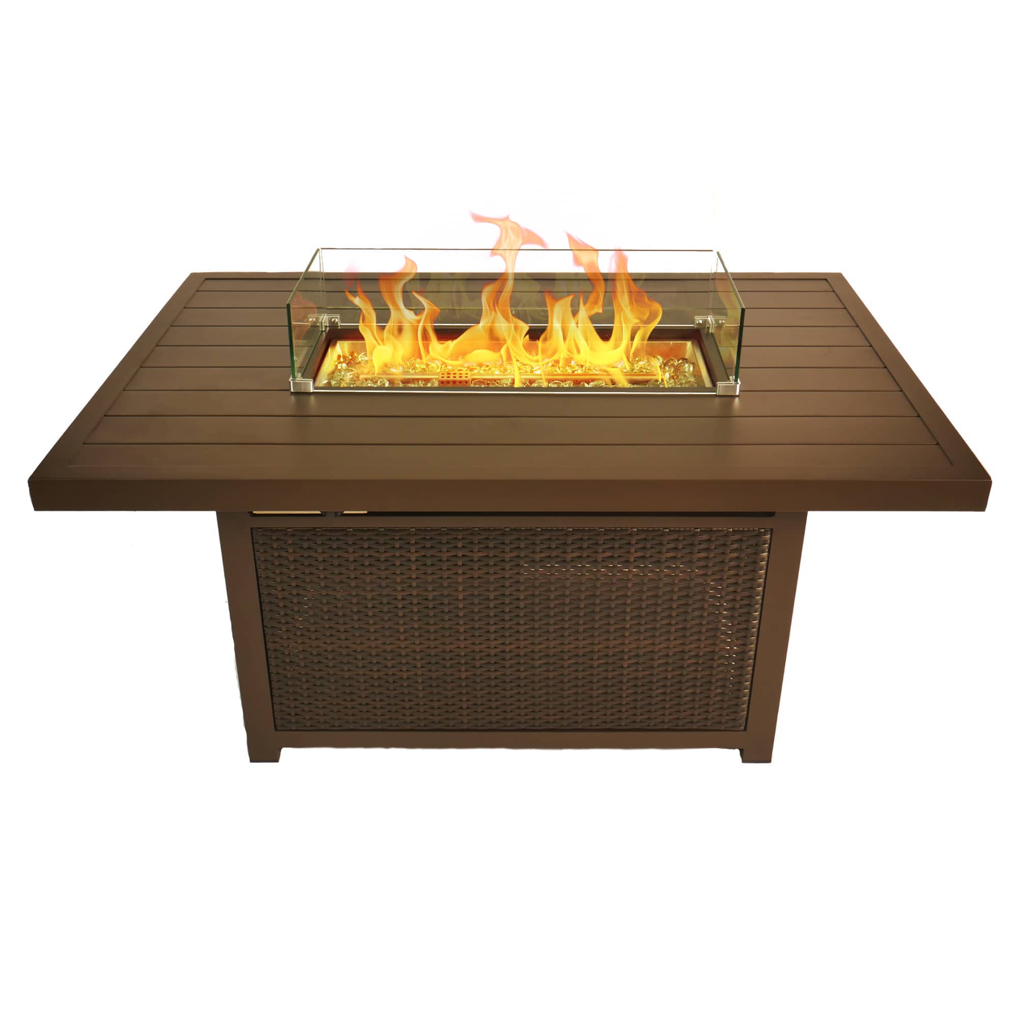 Bluegrass Living 52 Inch Outdoor Aluminum Propane Fire Pit Table