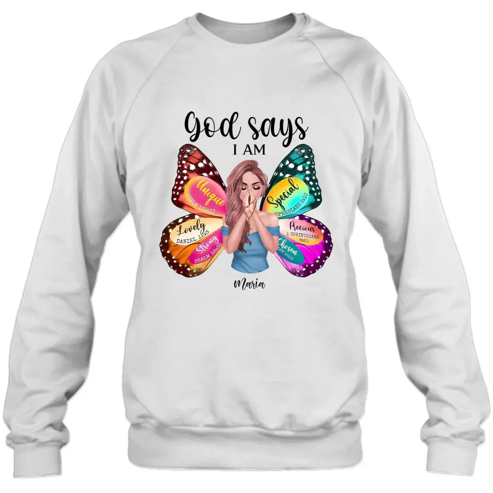 Custom Personalized Prayer T-Shirt - Inspirational Religious Wear - God Says I Am Lovely Daniel