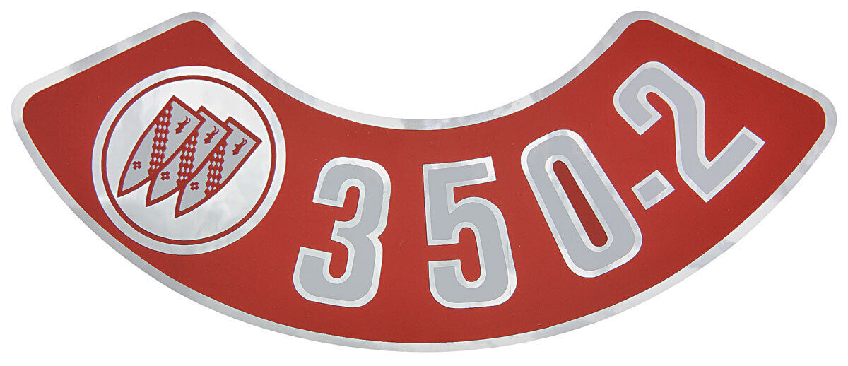 Vintage Air Cleaner Decal 350-2V for 1968-1972 Buick Models