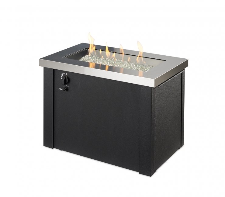 Stainless Steel Providence Rectangular Gas Fire Pit Table