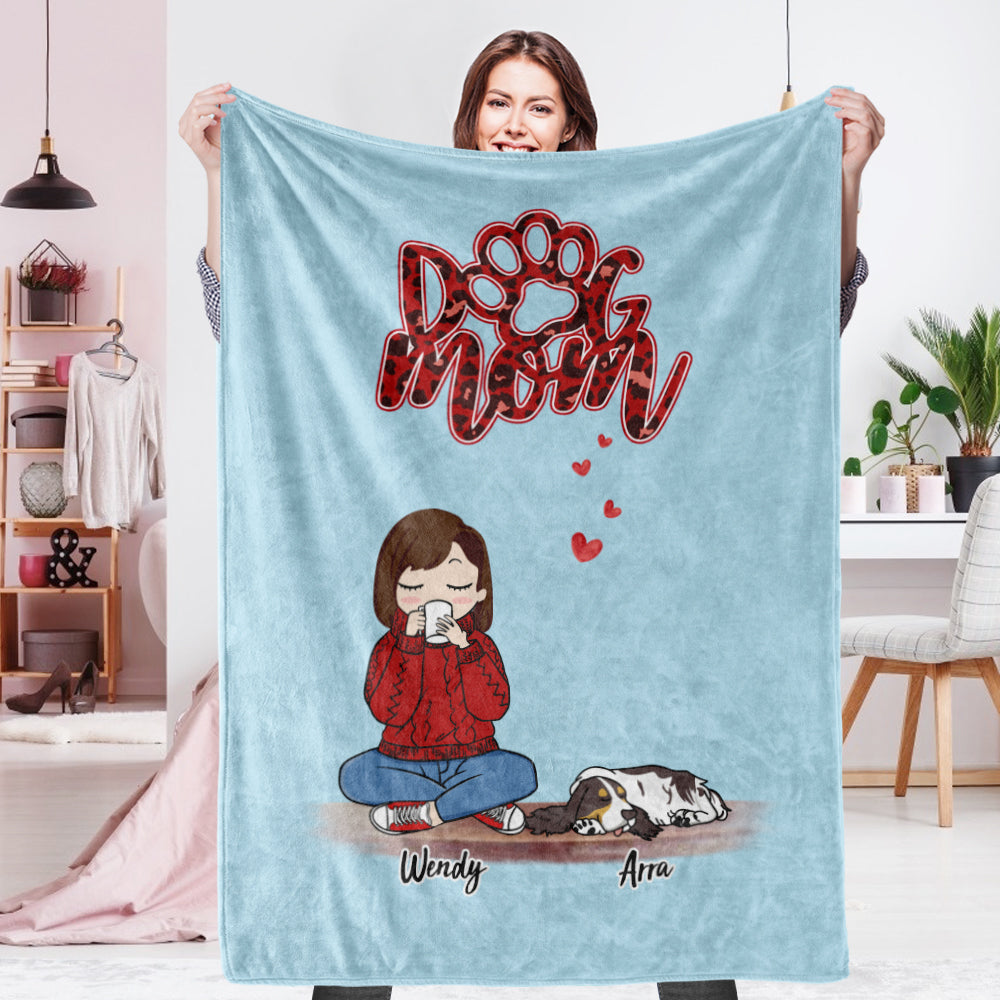 Personalized Halloween Fleece Blanket with Pets Design