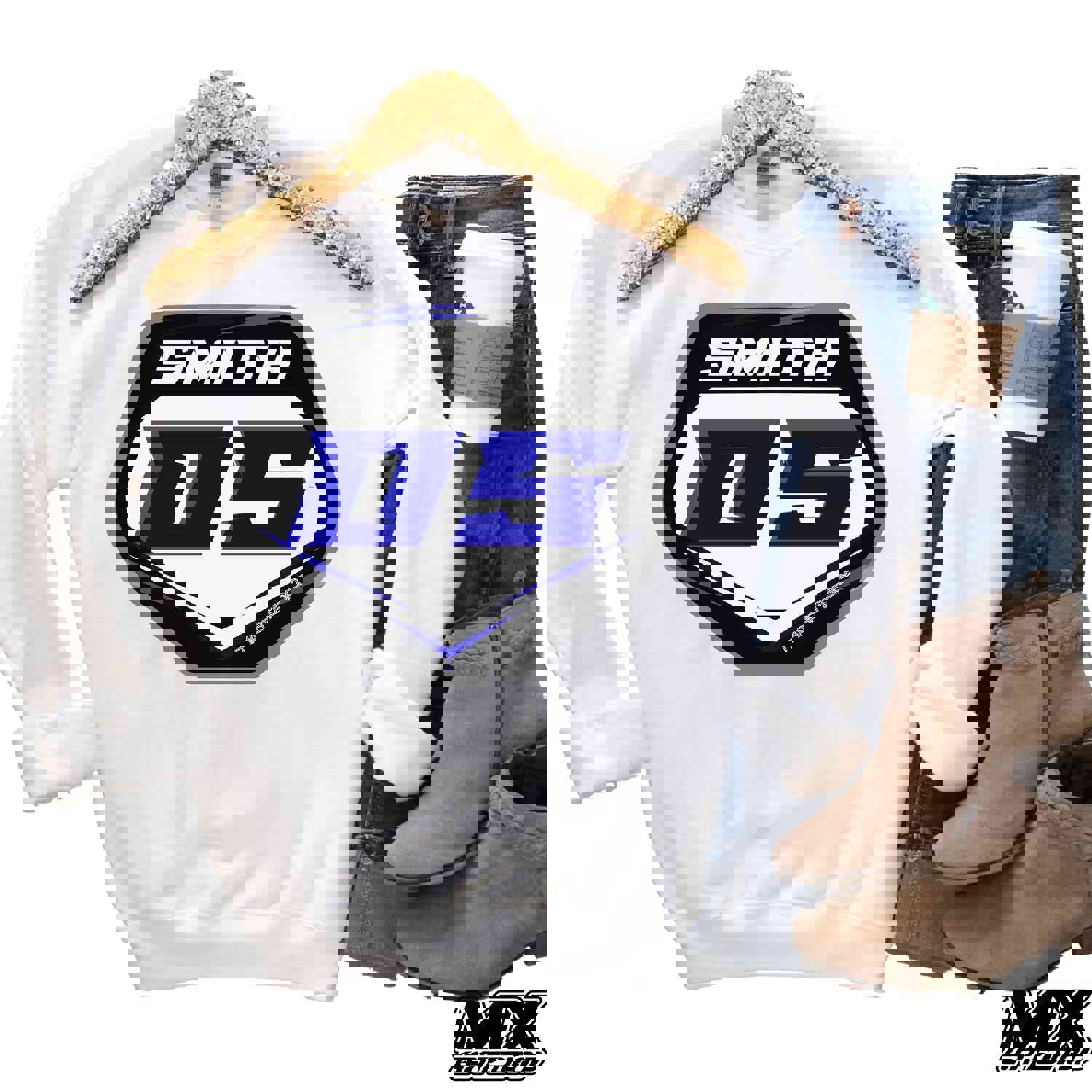 Custom Race Team Hoodie with Name and Number Plate