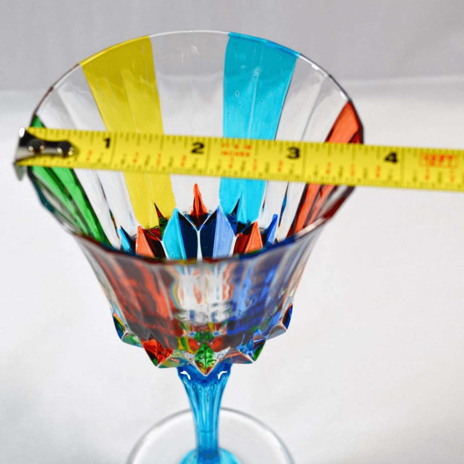 Hand-Painted Italian Crystal Swatch Wine Glasses Set