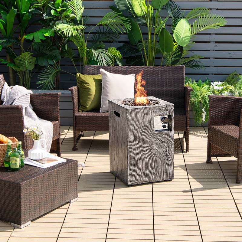 Durable 16" Square Outdoor Propane Fire Pit with 30,000 BTU