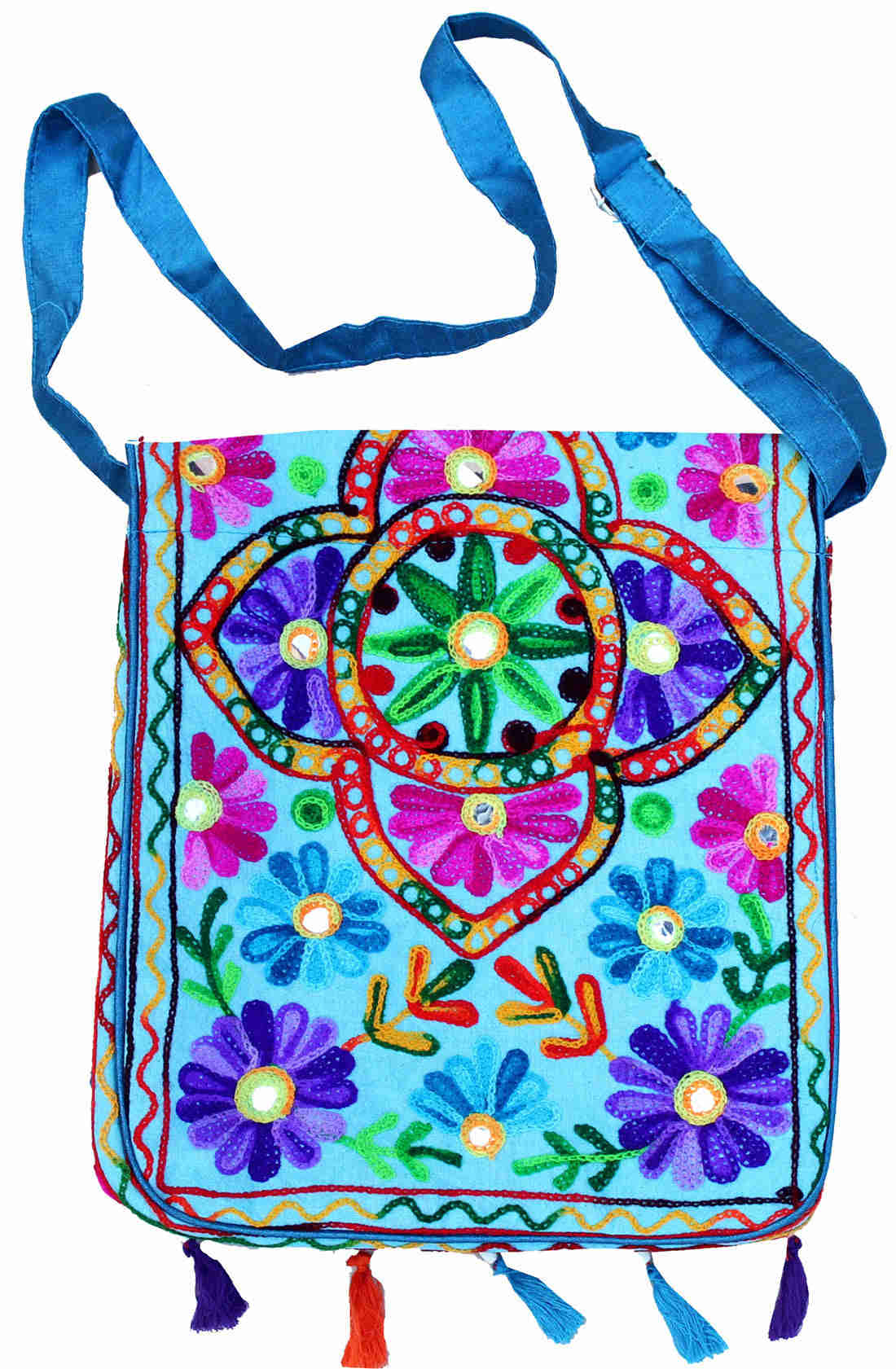 Eco-Friendly Floral Embroidered Crossbody Bag for Women