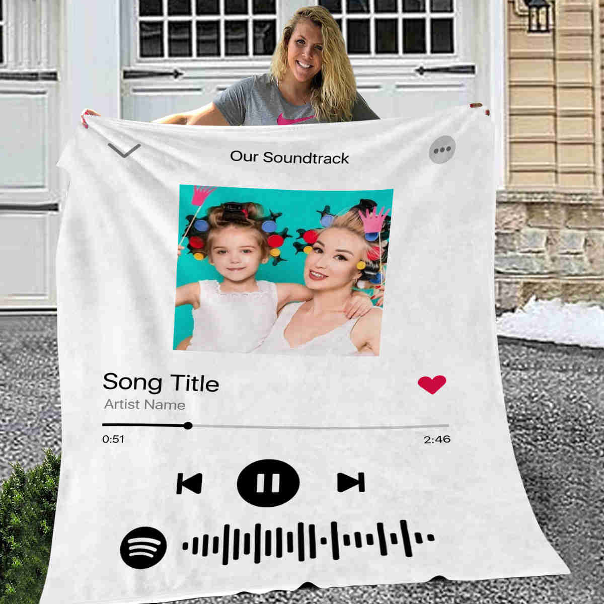 Personalized Music Code Photo Fleece Blanket