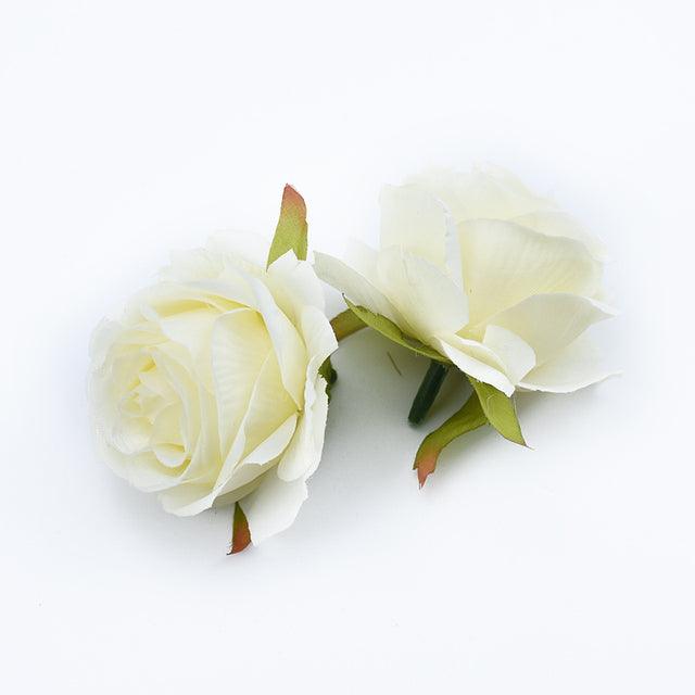 10pcs Silk Rose Heads for Weddings, Home Decor, and DIY Projects