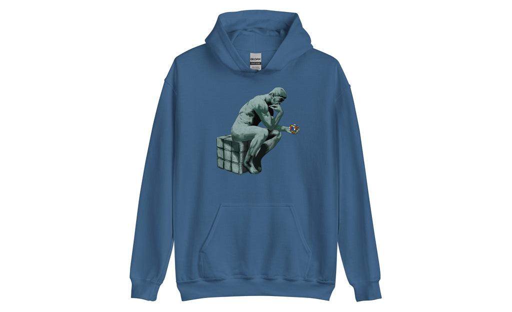 The Thinker's Embrace - Premium Rubik's Cube Hoodie