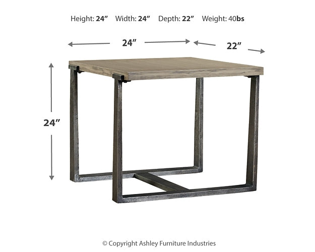 Dalenville Industrial Style Rectangular End Table