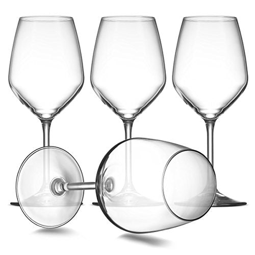 Paksh Novelty Italian-crafted 18 oz Clear Wine Glass Set (4 Pieces)