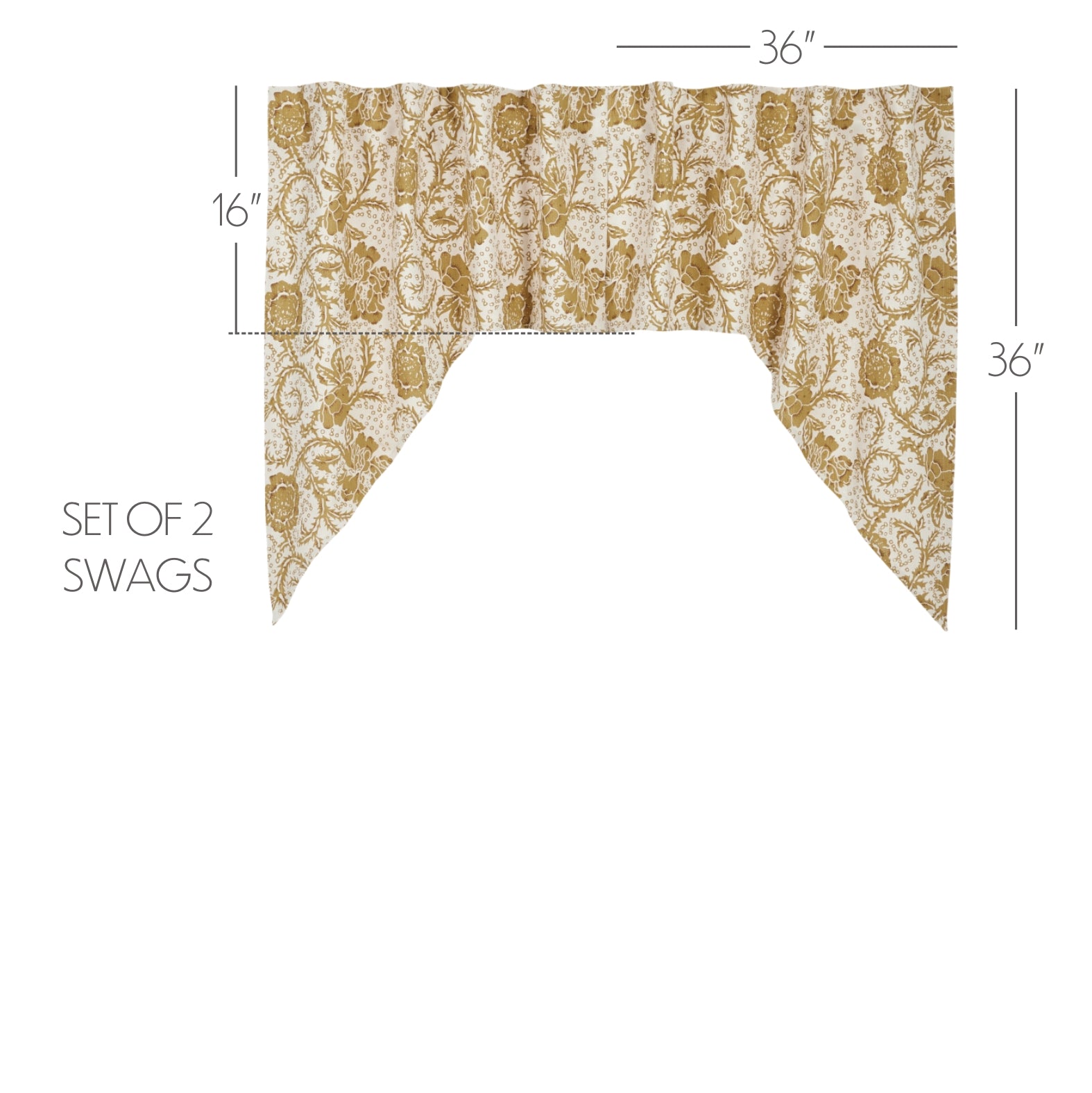 Elegant Navy Floral Swag Set for Country-Style Windows