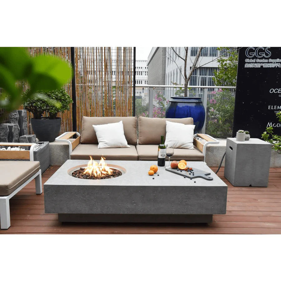 Elementi Metropolis Modern Concrete Fire Pit Table
