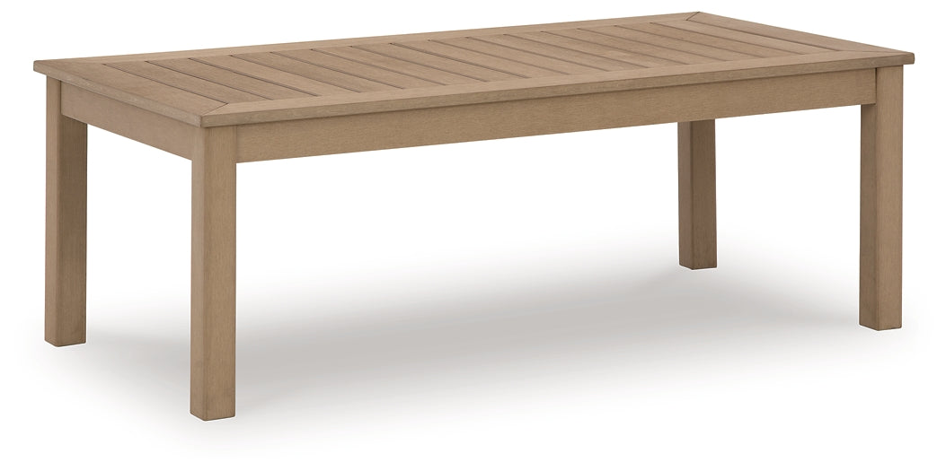 Hallow Creek Weatherwood Outdoor Rectangular Coffee Table