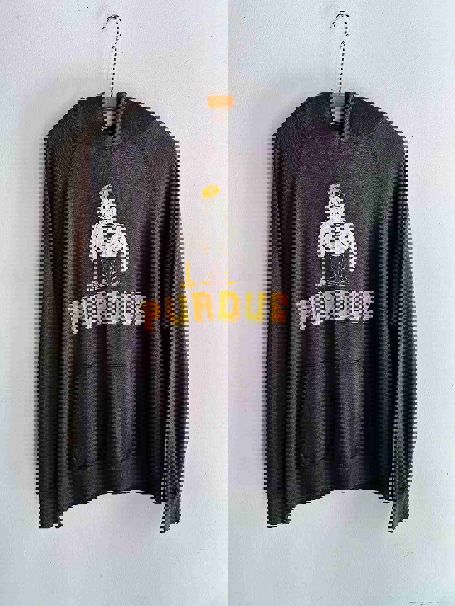 Vintage Purdue Faded Hoodie - Distressed Style