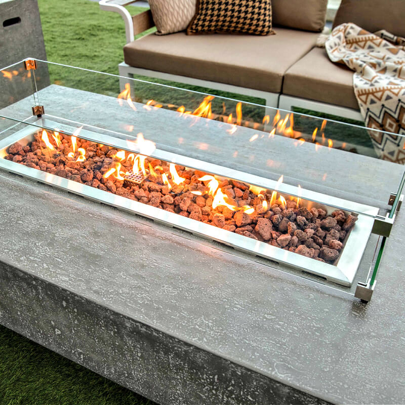 Elementi Hampton Outdoor Concrete Fire Pit Table - OFG139