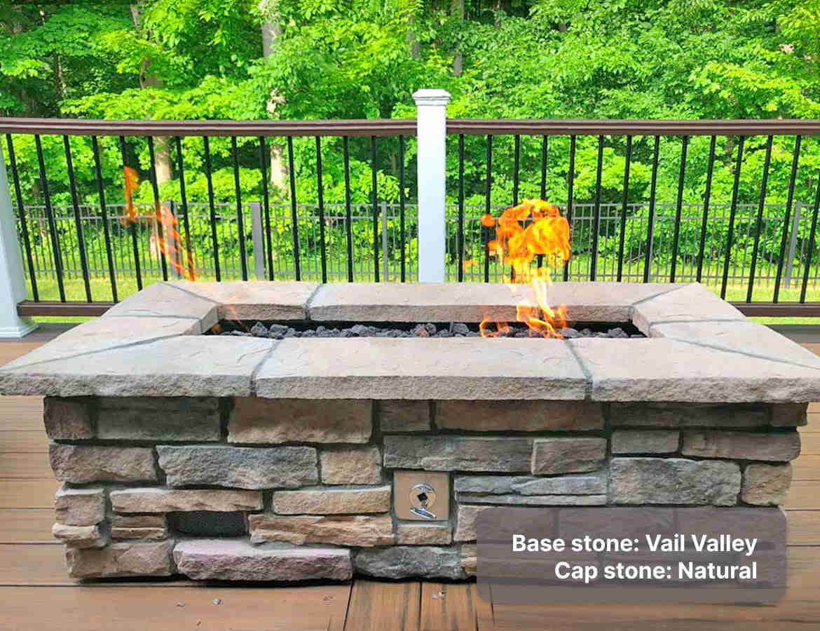 Customizable Outdoor Stone Gas Fire Pit
