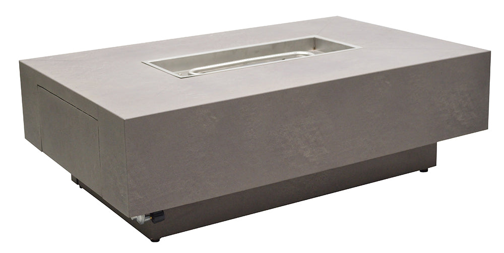 Elegant Faux Concrete Rectangle Fire Pit, 36 x 58