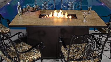 Elba Rectangle Counter Height Fire Pit with Casual Fireside®
