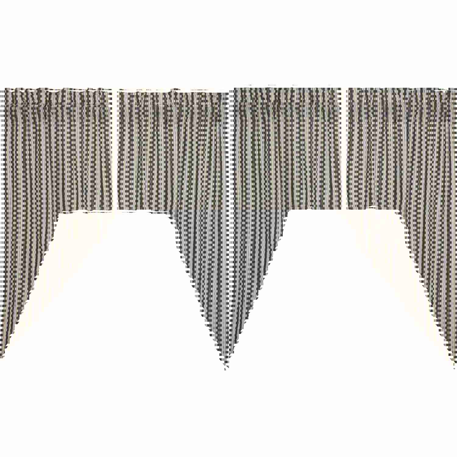 Elegant Ashmont Ticking Stripe Lined Swag Curtains