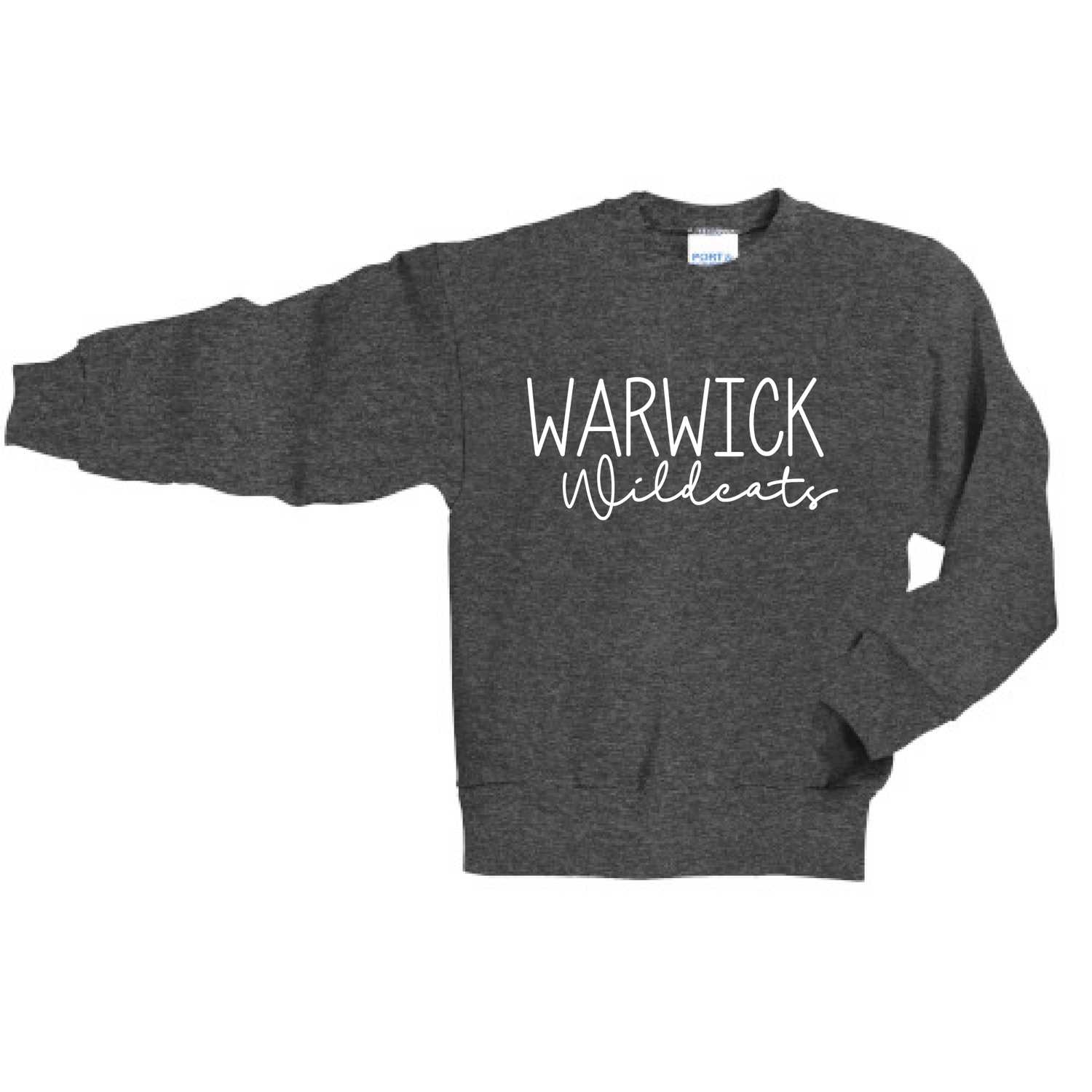 White Warwick Wildcats Fleece Crewneck Sweatshirt