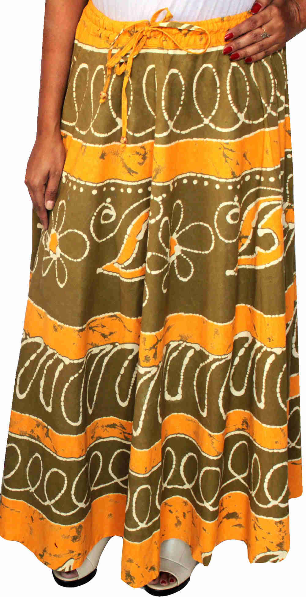 Ethnic Batik Cotton Long Skirt for Women
