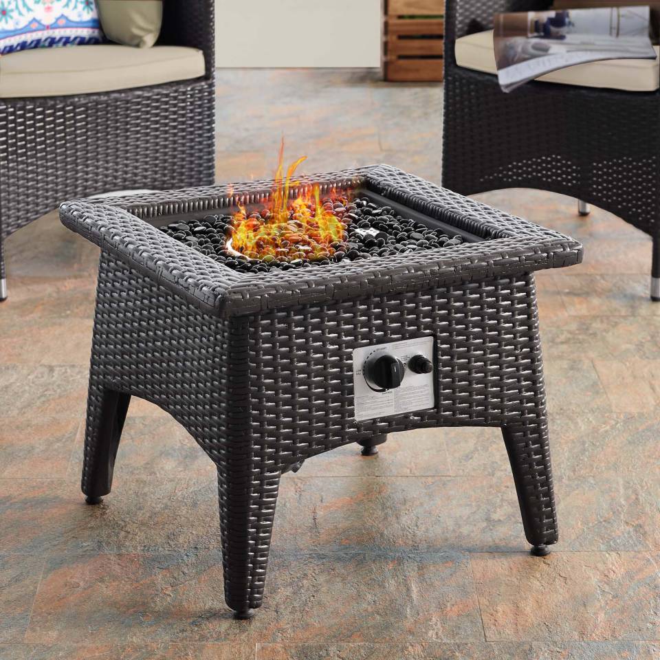 Modway Convene 3 Piece Outdoor Patio Set with Fire Pit