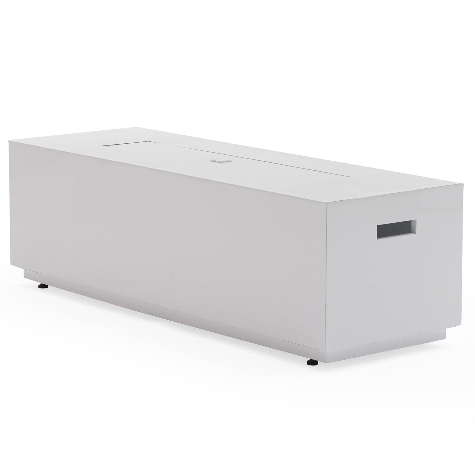 MoDRN Glam White 60 Rectangle Gas Fire Pit - Modern Outdoor Heating