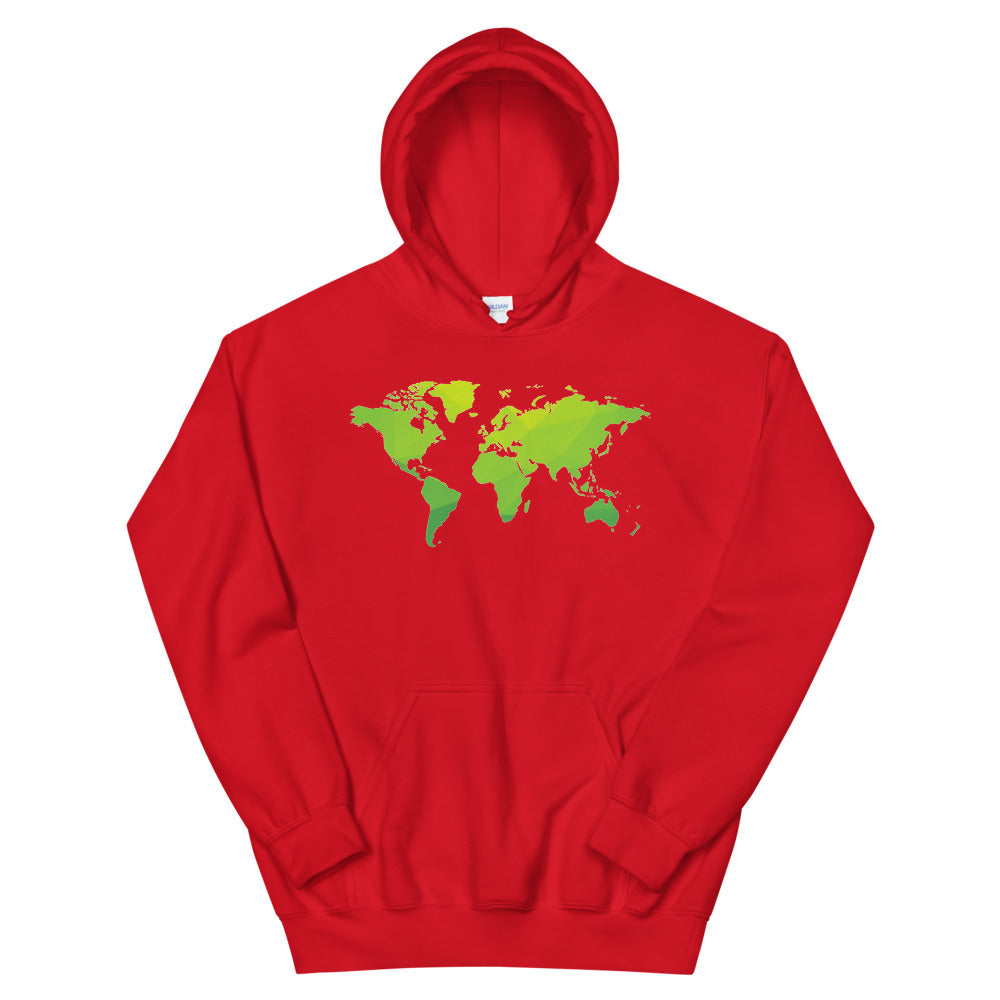 Cozy World Map-Printed Hoodie