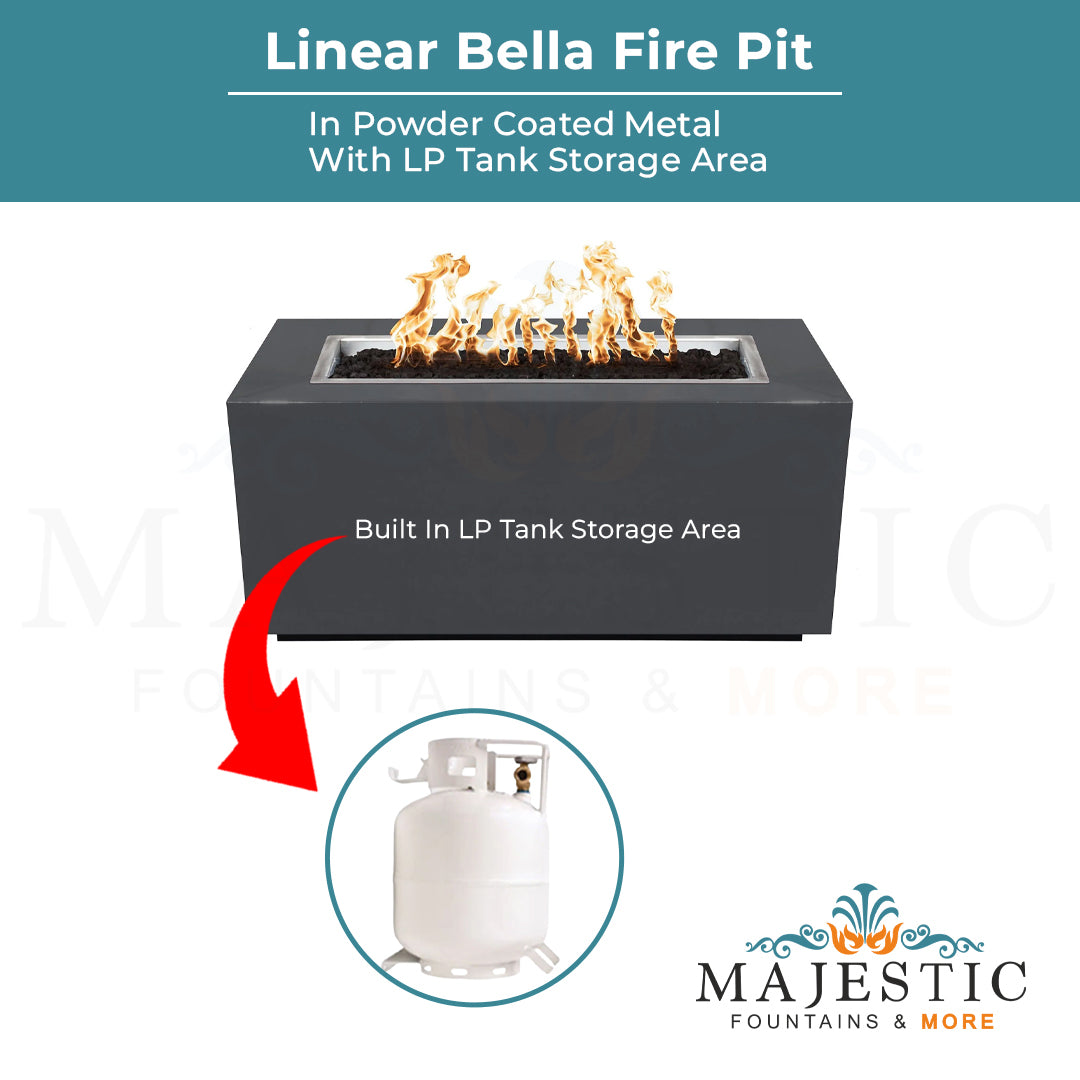 Elegant Outdoor Pismo Rectangle Fire Pit with Powder Coated Steel and Free Cover