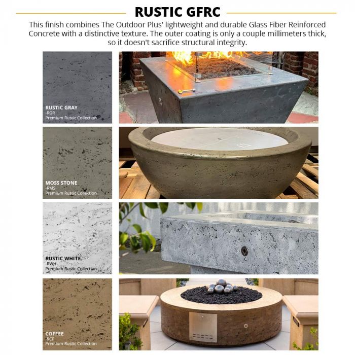 60" Ramona Rectangle Gas Fire Pit - Elegant Outdoor Heating